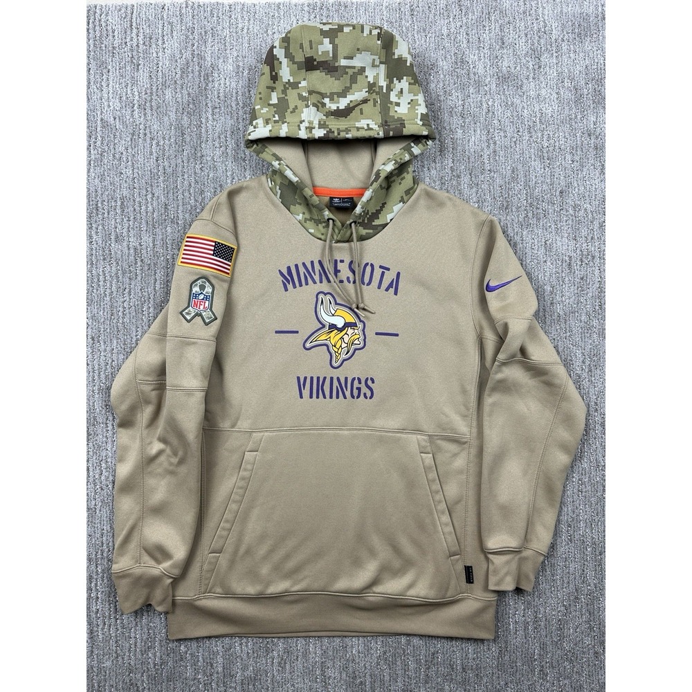 Nike Minnesota Vikings Salute to Service Camo Hoodie NFL On Field Men's Large